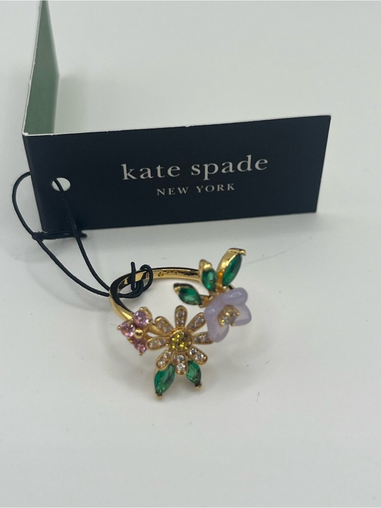kate spade Jewelry - Kate Spade Bursting Blooms Floral Crystal Statement Ring NWT Size 8